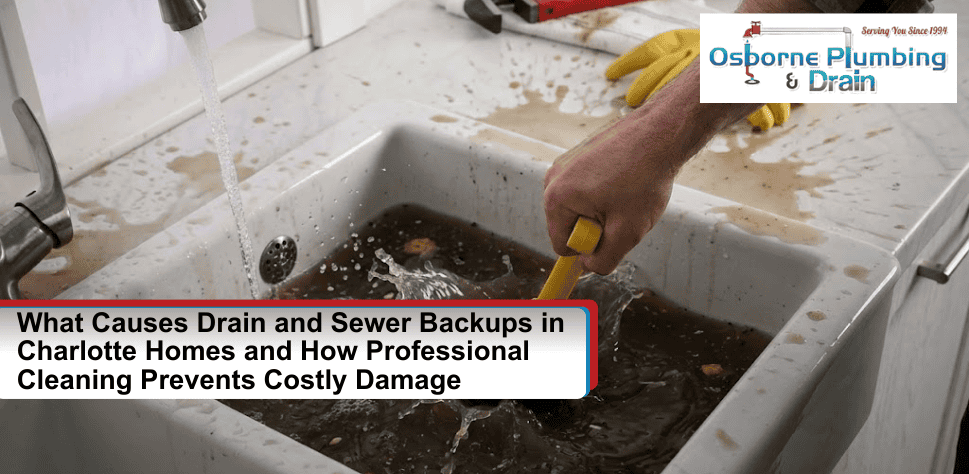 Plumber cleaning drain in Charlotte