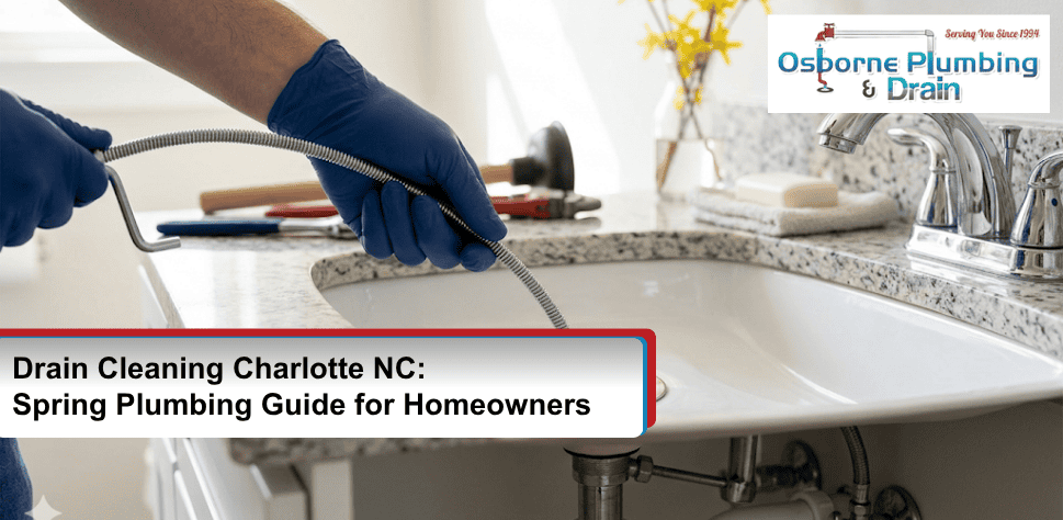 Plumber repairing a drain in Spring in Charlotte